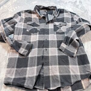 DC Shoes Mens Flannel Shirt Plaid Long Sleeve Button Up Size XL TG G XG